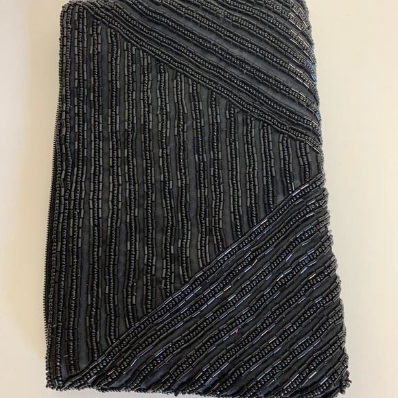 Vintage Black Beaded Clutch - Picture 4 of 7